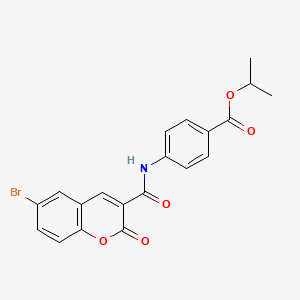 molecular formula C20H16BrNO5 B3597230 PROPAN-2-YL 4-(6-BROMO-2-OXO-2H-CHROMENE-3-AMIDO)BENZOATE 