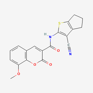 N-(3-cyano-5,6-dihydro-4H-cyclopenta[b]thien-2-yl)-8-methoxy-2-oxo-2H-chromene-3-carboxamide