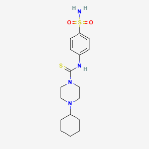 molecular formula C17H26N4O2S2 B3597263 4-cyclohexyl-N-(4-sulfamoylphenyl)piperazine-1-carbothioamide 