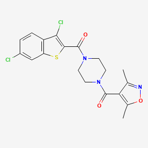 molecular formula C19H17Cl2N3O3S B3597297 (3,6-DICHLORO-1-BENZOTHIOPHEN-2-YL){4-[(3,5-DIMETHYL-4-ISOXAZOLYL)CARBONYL]PIPERAZINO}METHANONE 