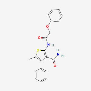 molecular formula C20H18N2O3S B3597326 5-METHYL-2-[(2-PHENOXYACETYL)AMINO]-4-PHENYL-3-THIOPHENECARBOXAMIDE 