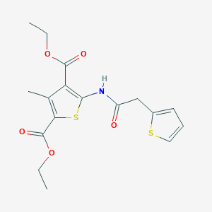 molecular formula C17H19NO5S2 B3597362 diethyl 3-methyl-5-(2-(thiophen-2-yl)acetamido)thiophene-2,4-dicarboxylate 