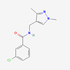 3-chloro-N-[(1,3-dimethyl-1H-pyrazol-4-yl)methyl]benzamide