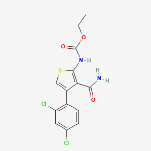 molecular formula C14H12Cl2N2O3S B3597397 ethyl [3-(aminocarbonyl)-4-(2,4-dichlorophenyl)-2-thienyl]carbamate 