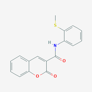 molecular formula C17H13NO3S B3597411 N-[2-(methylthio)phenyl]-2-oxo-2H-chromene-3-carboxamide 