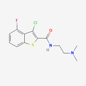 molecular formula C13H14ClFN2OS B3597435 3-chloro-N-[2-(dimethylamino)ethyl]-4-fluoro-1-benzothiophene-2-carboxamide 