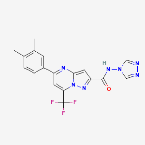 molecular formula C18H14F3N7O B3597453 5-(3,4-dimethylphenyl)-N-4H-1,2,4-triazol-4-yl-7-(trifluoromethyl)pyrazolo[1,5-a]pyrimidine-2-carboxamide 