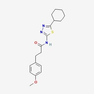 molecular formula C18H23N3O2S B3597516 N-(5-cyclohexyl-1,3,4-thiadiazol-2-yl)-3-(4-methoxyphenyl)propanamide 