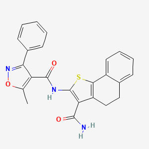 molecular formula C24H19N3O3S B3597567 N-[3-(aminocarbonyl)-4,5-dihydronaphtho[1,2-b]thien-2-yl]-5-methyl-3-phenyl-4-isoxazolecarboxamide 