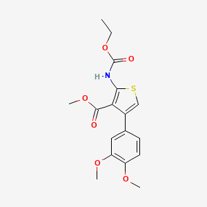 molecular formula C17H19NO6S B3597578 methyl 4-(3,4-dimethoxyphenyl)-2-[(ethoxycarbonyl)amino]-3-thiophenecarboxylate 