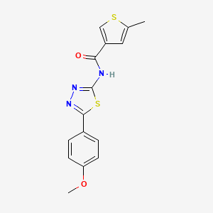 molecular formula C15H13N3O2S2 B3597623 N-[5-(4-methoxyphenyl)-1,3,4-thiadiazol-2-yl]-5-methyl-3-thiophenecarboxamide 