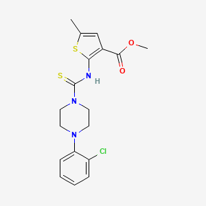 molecular formula C18H20ClN3O2S2 B3597631 methyl 2-({[4-(2-chlorophenyl)-1-piperazinyl]carbonothioyl}amino)-5-methyl-3-thiophenecarboxylate 