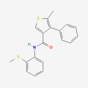 molecular formula C19H17NOS2 B3597682 5-methyl-N-[2-(methylsulfanyl)phenyl]-4-phenylthiophene-3-carboxamide 