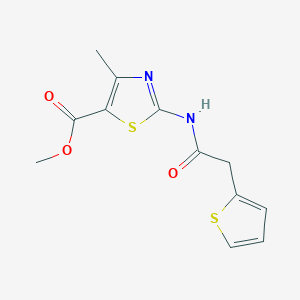 molecular formula C12H12N2O3S2 B3597694 METHYL 4-METHYL-2-{[2-(2-THIENYL)ACETYL]AMINO}-1,3-THIAZOLE-5-CARBOXYLATE 