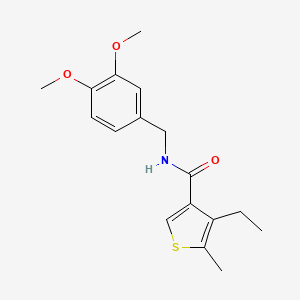 molecular formula C17H21NO3S B3597703 N-(3,4-dimethoxybenzyl)-4-ethyl-5-methyl-3-thiophenecarboxamide 