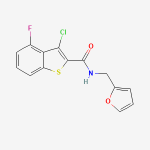 molecular formula C14H9ClFNO2S B3597719 3-Chloro-4-fluoro-N-(furan-2-ylmethyl)benzo[b]thiophene-2-carboxamide 