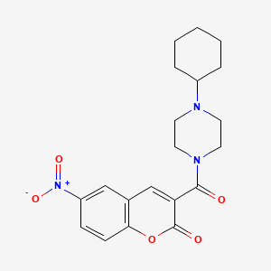 3-[(4-cyclohexyl-1-piperazinyl)carbonyl]-6-nitro-2H-chromen-2-one