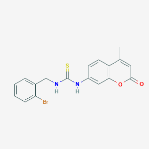 molecular formula C18H15BrN2O2S B3597767 N-(2-bromobenzyl)-N'-(4-methyl-2-oxo-2H-chromen-7-yl)thiourea 