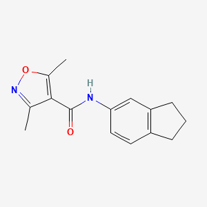 molecular formula C15H16N2O2 B3597775 N-(2,3-dihydro-1H-inden-5-yl)-3,5-dimethyl-4-isoxazolecarboxamide 