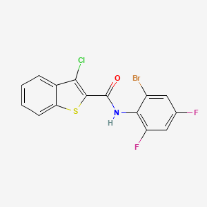 molecular formula C15H7BrClF2NOS B3597791 N-(2-bromo-4,6-difluorophenyl)-3-chloro-1-benzothiophene-2-carboxamide 