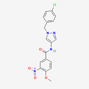 N-{1-[(4-CHLOROPHENYL)METHYL]-1H-PYRAZOL-4-YL}-4-METHOXY-3-NITROBENZAMIDE