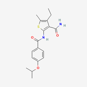 molecular formula C18H22N2O3S B3597922 4-ethyl-2-[(4-isopropoxybenzoyl)amino]-5-methyl-3-thiophenecarboxamide 