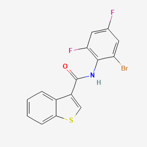 molecular formula C15H8BrF2NOS B3597929 N-(2-bromo-4,6-difluorophenyl)-1-benzothiophene-3-carboxamide 