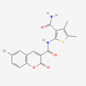 molecular formula C17H13BrN2O4S B3597980 6-bromo-N-(3-carbamoyl-4,5-dimethylthiophen-2-yl)-2-oxo-2H-chromene-3-carboxamide 