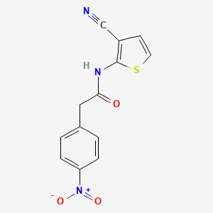 molecular formula C13H9N3O3S B3597995 N-(3-cyanothiophen-2-yl)-2-(4-nitrophenyl)acetamide 