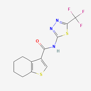 N-[5-(trifluoromethyl)-1,3,4-thiadiazol-2-yl]-4,5,6,7-tetrahydro-1-benzothiophene-3-carboxamide