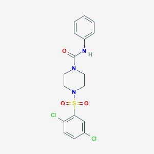 molecular formula C17H17Cl2N3O3S B3598052 4-[(2,5-dichlorophenyl)sulfonyl]-N-phenyl-1-piperazinecarboxamide 