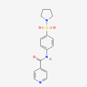 molecular formula C16H17N3O3S B3598060 N-[4-(pyrrolidin-1-ylsulfonyl)phenyl]pyridine-4-carboxamide 