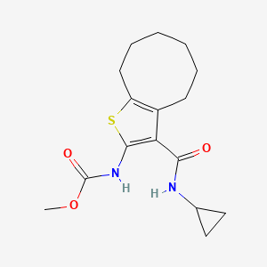 molecular formula C16H22N2O3S B3598068 methyl {3-[(cyclopropylamino)carbonyl]-4,5,6,7,8,9-hexahydrocycloocta[b]thien-2-yl}carbamate 