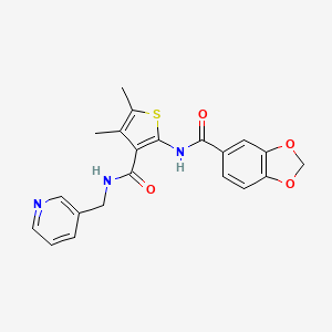 N-{4,5-DIMETHYL-3-[(3-PYRIDINYLMETHYL)CARBAMOYL]-2-THIENYL}-1,3-BENZODIOXOLE-5-CARBOXAMIDE