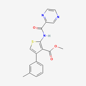 molecular formula C18H15N3O3S B3598132 METHYL 4-(3-METHYLPHENYL)-2-(PYRAZINE-2-AMIDO)THIOPHENE-3-CARBOXYLATE 