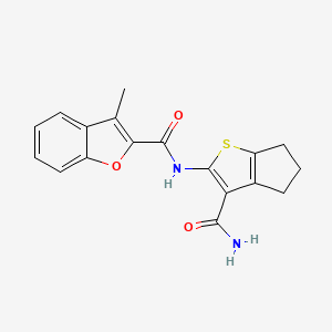 N-[3-(aminocarbonyl)-5,6-dihydro-4H-cyclopenta[b]thien-2-yl]-3-methyl-1-benzofuran-2-carboxamide