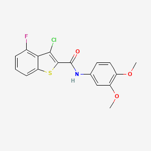 molecular formula C17H13ClFNO3S B3598185 3-chloro-N-(3,4-dimethoxyphenyl)-4-fluoro-1-benzothiophene-2-carboxamide 