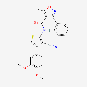 molecular formula C24H19N3O4S B3598198 N-[3-cyano-4-(3,4-dimethoxyphenyl)thiophen-2-yl]-5-methyl-3-phenyl-1,2-oxazole-4-carboxamide 