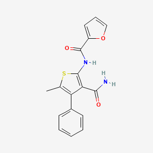 molecular formula C17H14N2O3S B3598220 N-(3-carbamoyl-5-methyl-4-phenylthiophen-2-yl)furan-2-carboxamide 