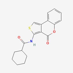 molecular formula C18H17NO3S B3598237 N-(4-oxo-4H-thieno[3,4-c]chromen-3-yl)cyclohexanecarboxamide 