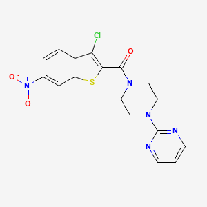 (3-CHLORO-6-NITRO-1-BENZOTHIOPHEN-2-YL)[4-(2-PYRIMIDINYL)PIPERAZINO]METHANONE