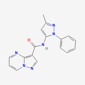 molecular formula C17H14N6O B3598279 N-(3-methyl-1-phenyl-1H-pyrazol-5-yl)pyrazolo[1,5-a]pyrimidine-3-carboxamide 