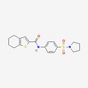 molecular formula C19H22N2O3S2 B3598282 N-[4-(1-pyrrolidinylsulfonyl)phenyl]-4,5,6,7-tetrahydro-1-benzothiophene-2-carboxamide 