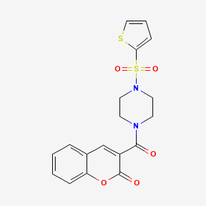 molecular formula C18H16N2O5S2 B3598285 3-{[4-(2-thienylsulfonyl)-1-piperazinyl]carbonyl}-2H-chromen-2-one 