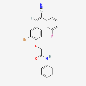 2-{2-bromo-4-[(E)-2-cyano-2-(3-fluorophenyl)ethenyl]phenoxy}-N-phenylacetamide