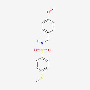 molecular formula C15H17NO3S2 B3598381 N-(4-methoxybenzyl)-4-(methylthio)benzenesulfonamide 