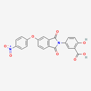 2-hydroxy-5-[5-(4-nitrophenoxy)-1,3-dioxo-1,3-dihydro-2H-isoindol-2-yl]benzoic acid