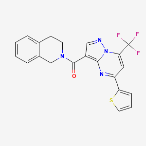 3,4-dihydro-1H-isoquinolin-2-yl-[5-thiophen-2-yl-7-(trifluoromethyl)pyrazolo[1,5-a]pyrimidin-3-yl]methanone