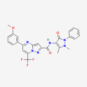 N-(1,5-dimethyl-3-oxo-2-phenyl-2,3-dihydro-1H-pyrazol-4-yl)-5-(3-methoxyphenyl)-7-(trifluoromethyl)pyrazolo[1,5-a]pyrimidine-2-carboxamide