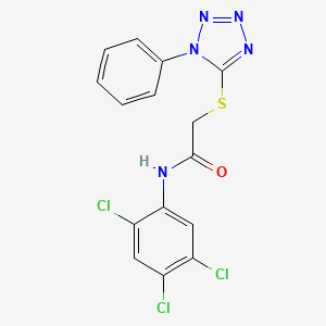 molecular formula C15H10Cl3N5OS B3598501 2-[(1-phenyl-1H-tetrazol-5-yl)sulfanyl]-N-(2,4,5-trichlorophenyl)acetamide 